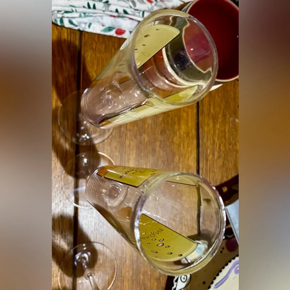 Champagne & Orange Juice Acrylic Champagne Flutes - Set of 4